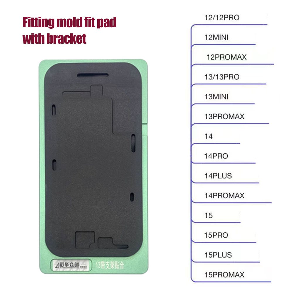 LCD Lamination Mold Silicone Black Pad Mat With Frame Mould For iPhone X to 15 Pro Max LCD Screen Repair no need Turn Over Cable