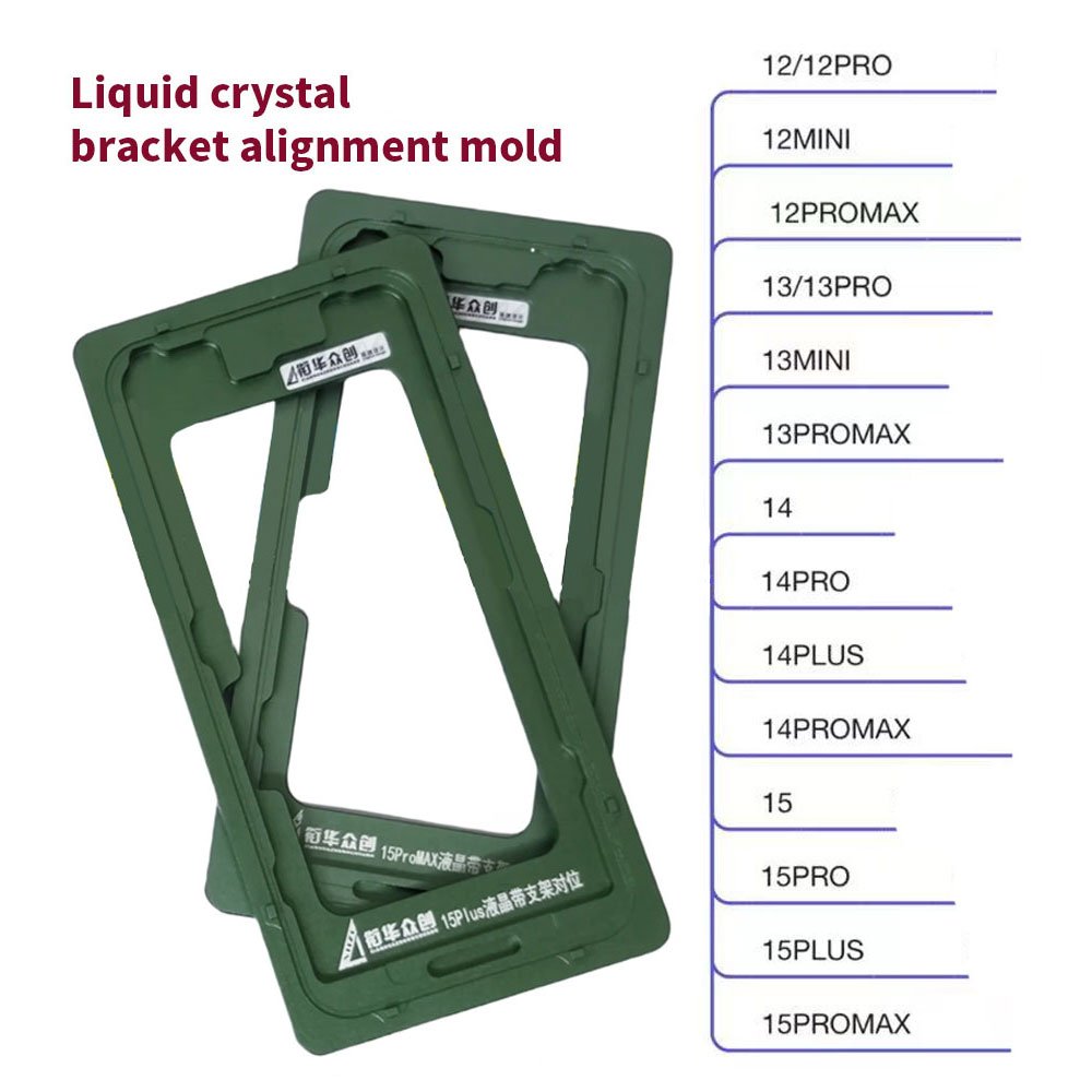 LCD Lamination Mold Silicone Black Pad Mat With Frame Mould For iPhone X to 15 Pro Max LCD Screen Repair no need Turn Over Cable