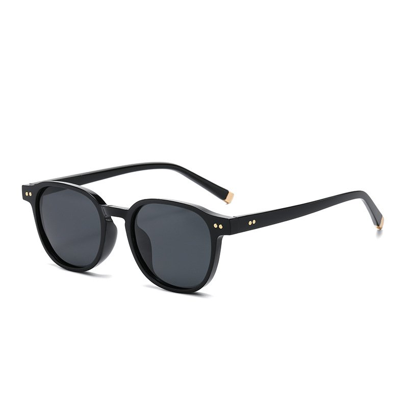 wholesale personalized polarized square round plastic frame rivet sun glasses simple fashion unisex branded sunglasses for women
