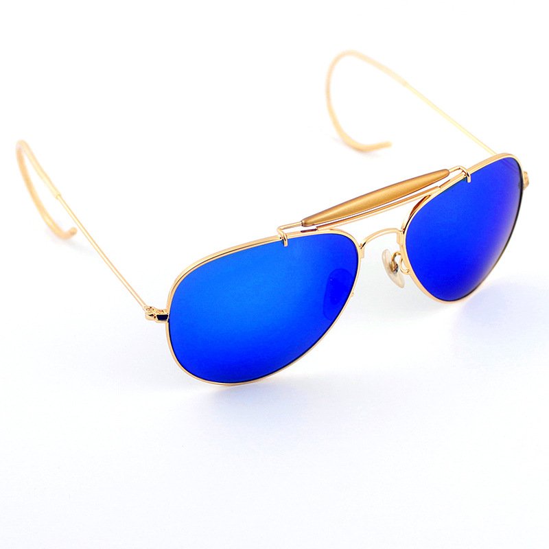 New Fashion AF Pilot Metal sunglasses Hanging ear arms aviation style Brand American Optical Glass Lens sunglasses