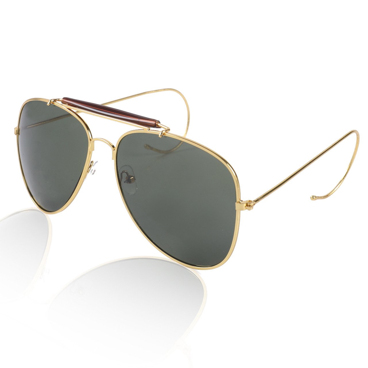 New Fashion AF Pilot Metal sunglasses Hanging ear arms aviation style Brand American Optical Glass Lens sunglasses