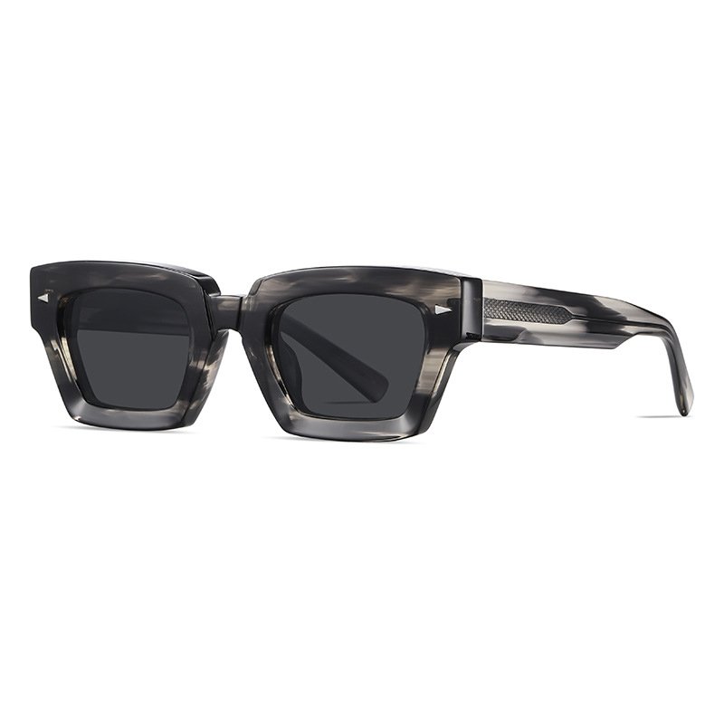 Fashion Sunglasses 2025 Thick Square Frame Sunglasses Small Frame Polarized Acetate Sunglasses
