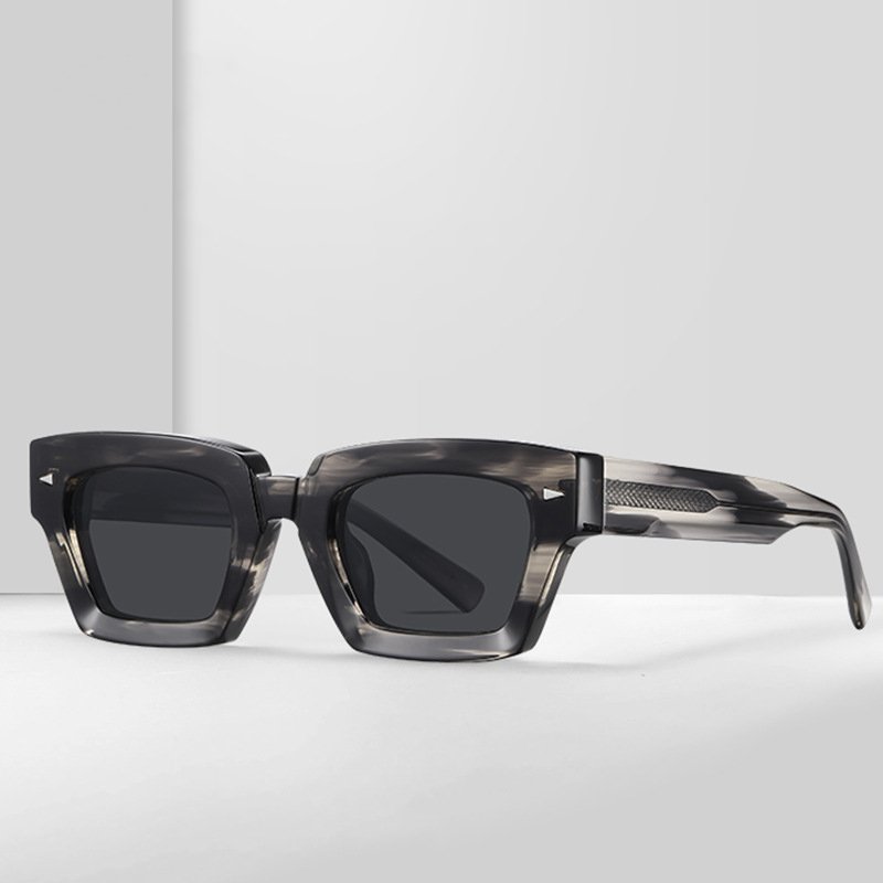 Fashion Sunglasses 2025 Thick Square Frame Sunglasses Small Frame Polarized Acetate Sunglasses