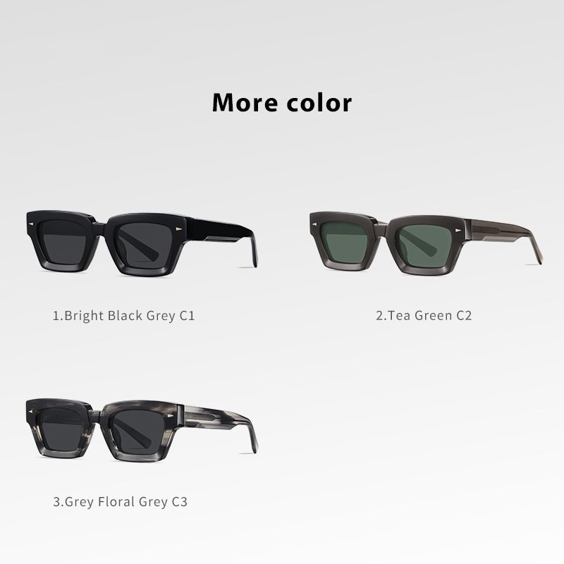 Fashion Sunglasses 2025 Thick Square Frame Sunglasses Small Frame Polarized Acetate Sunglasses