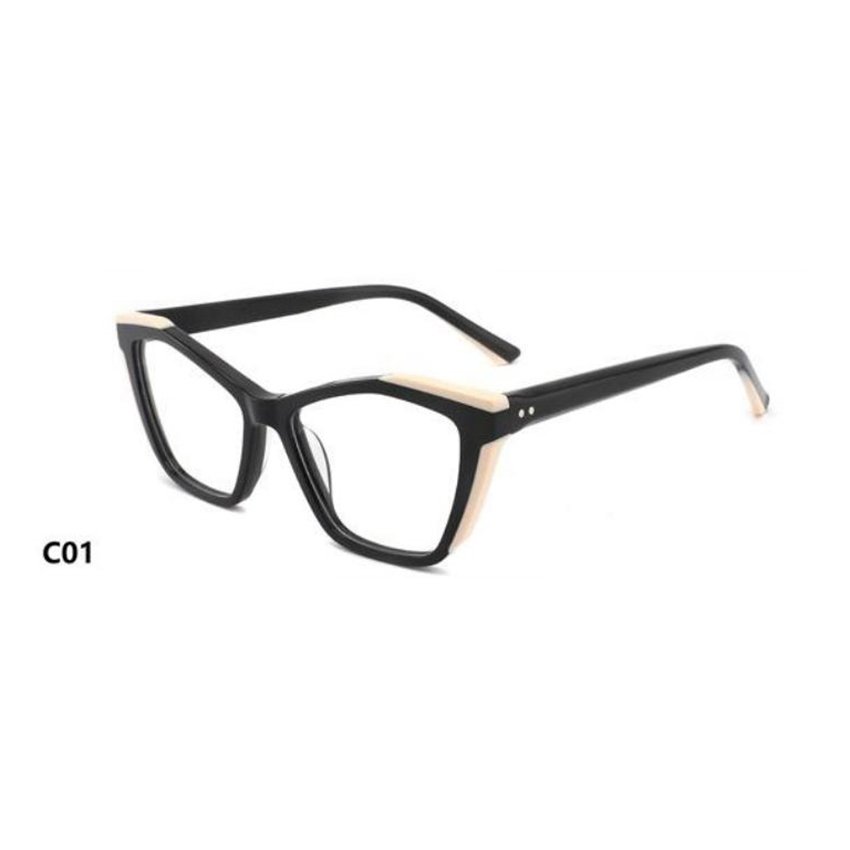 Eyewear Trend Cat Eye Wenzhou Unisex Fashion Spectacles Acetate Optical Frames Geometric Eyeglasses Myopia Glasses Frames