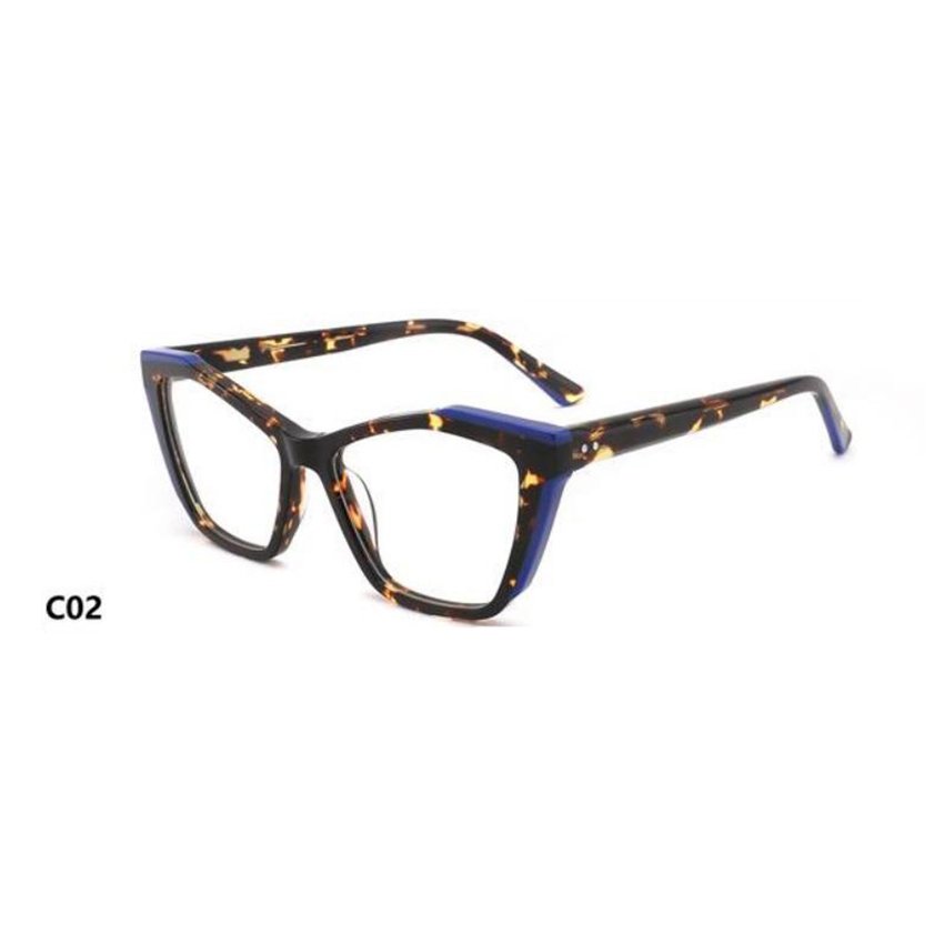 Eyewear Trend Cat Eye Wenzhou Unisex Fashion Spectacles Acetate Optical Frames Geometric Eyeglasses Myopia Glasses Frames