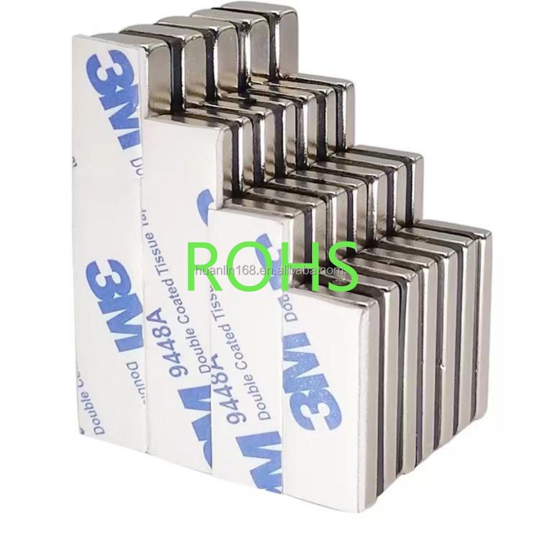 China made round, square adhesive Ndfeb magnet strong magnet foam adhesive high magnetic force