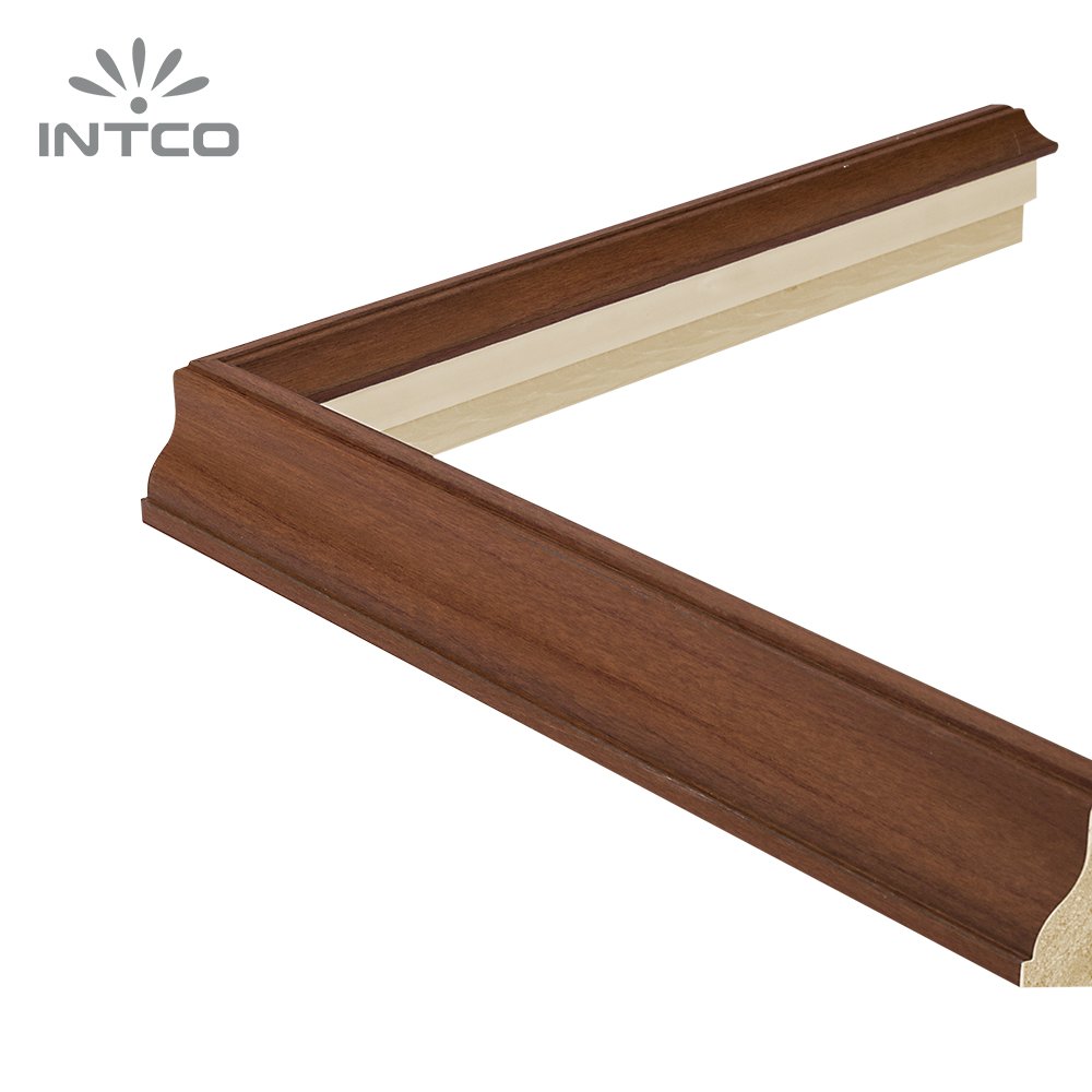 INTCO New Arrival Modern Dark Walnut Wood Texture PS Double Rabbet Photo Picture Frame Moulding