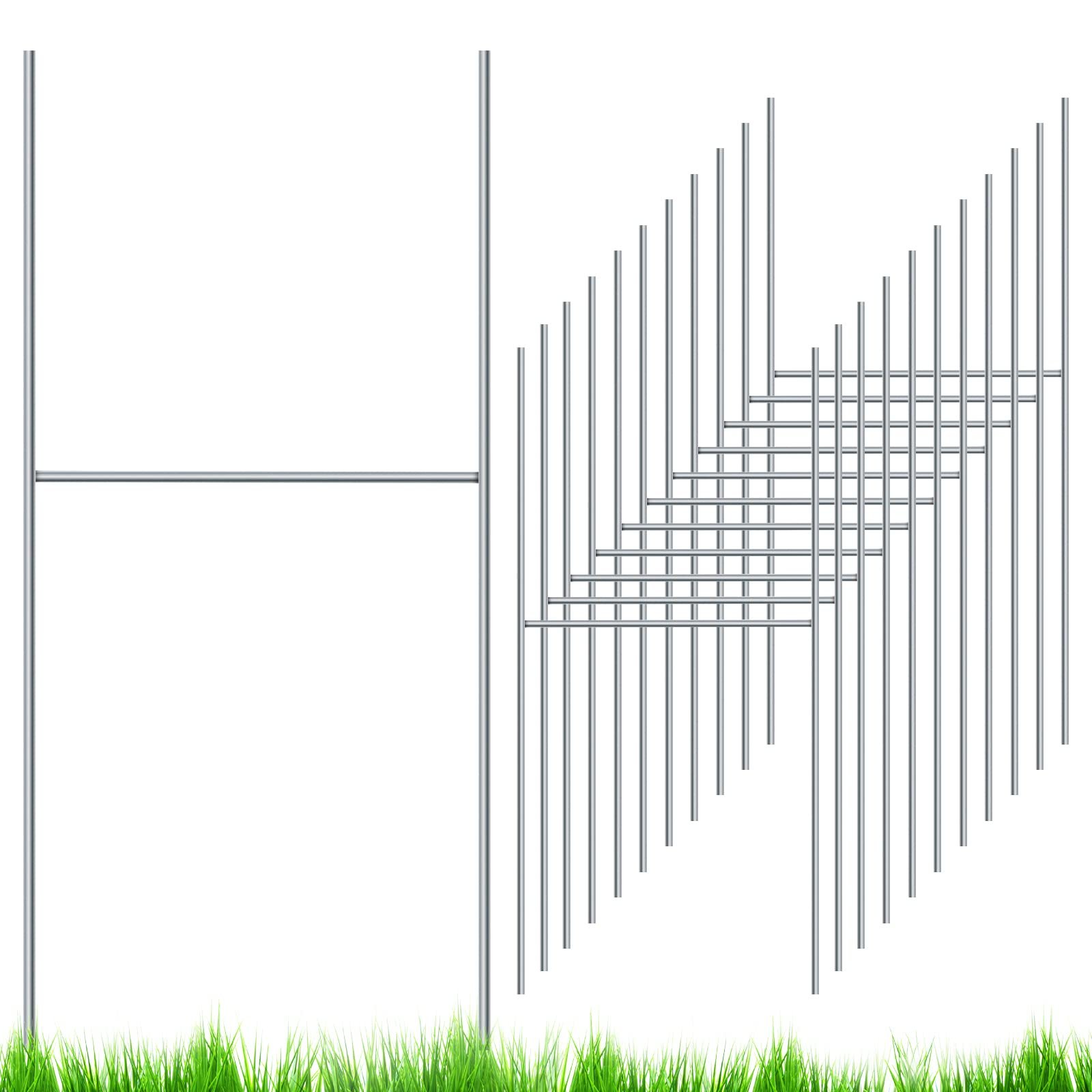H-Stakes for Yard Signs, Heavy Duty Lawn Sign Stake for 4mm Corrugated Signs, Metal Stakes for Yard Sale Signs/Garage Sale Sign