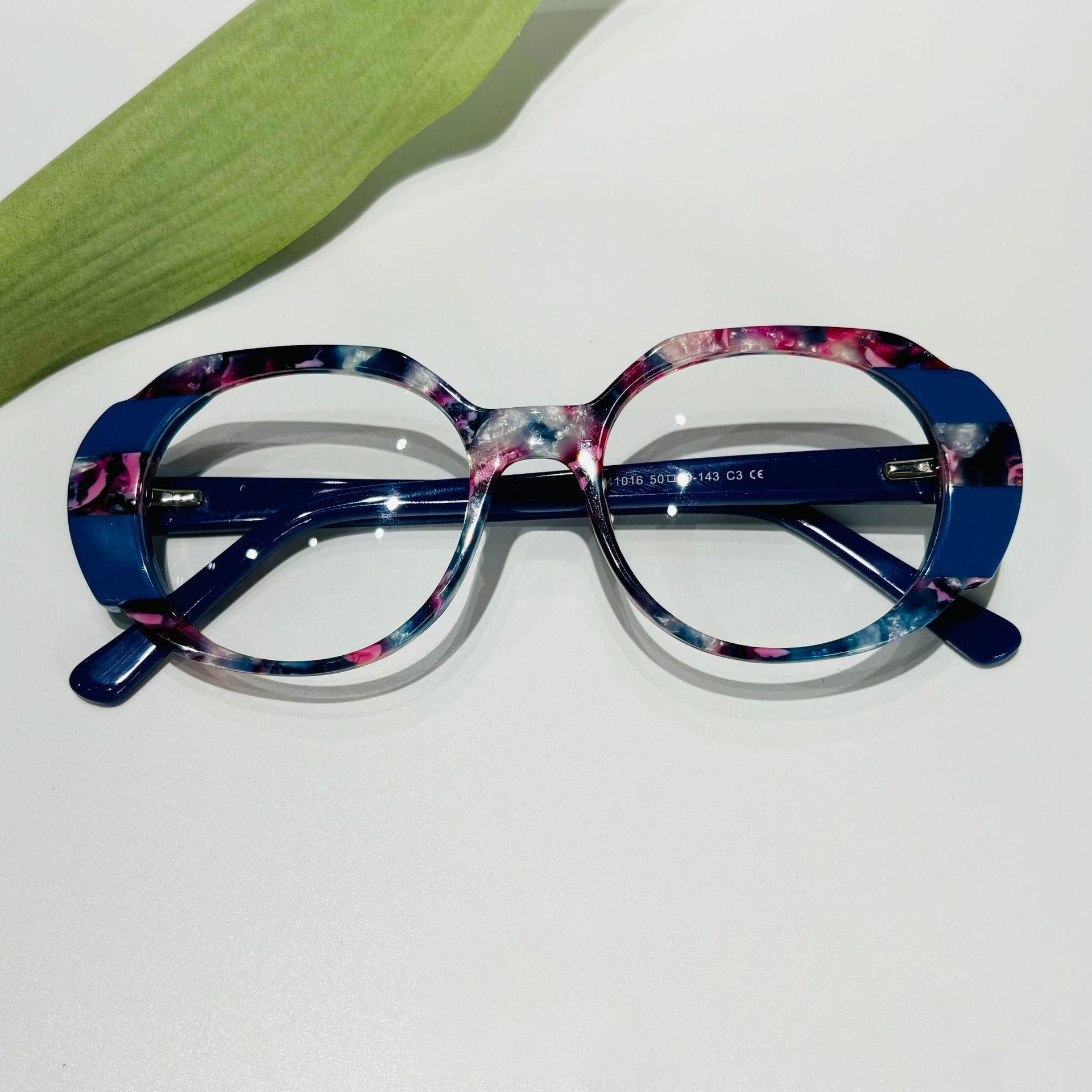 FW 241016 2024 High Quality Small Round Retro Eyeglasses Wholesale Thick Frame Optical Glasses Acetate Eyewear For Women Men