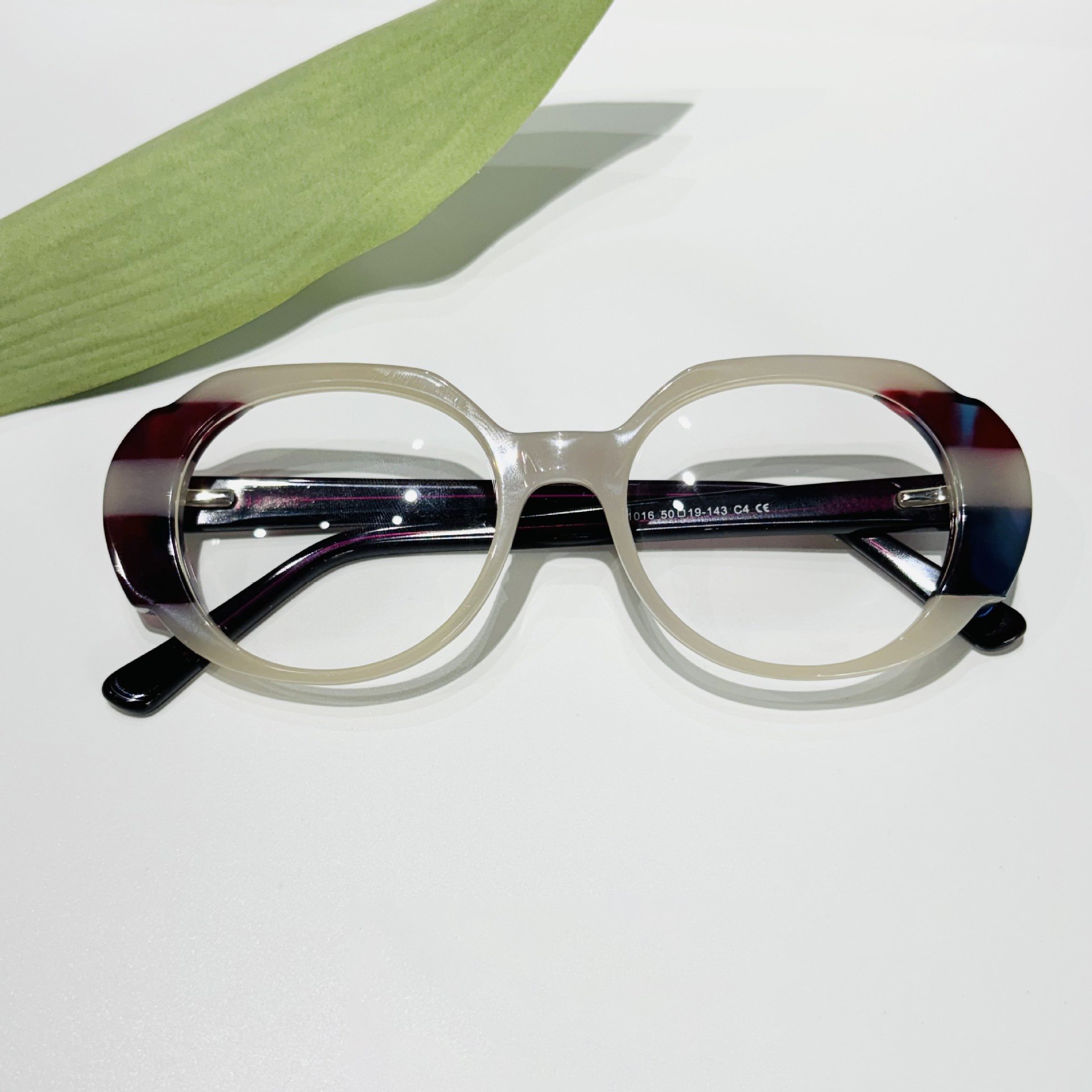 FW 241016 2024 High Quality Small Round Retro Eyeglasses Wholesale Thick Frame Optical Glasses Acetate Eyewear For Women Men