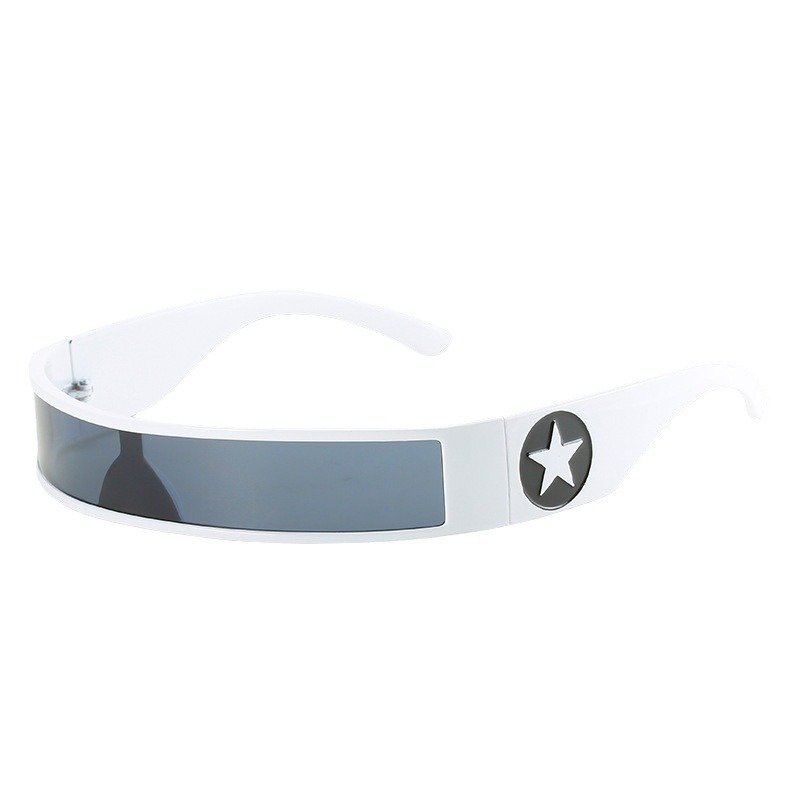 Unisex European and American Fashion Square Sunglasses One-Piece Mirror Future Technology PC Frame Material
