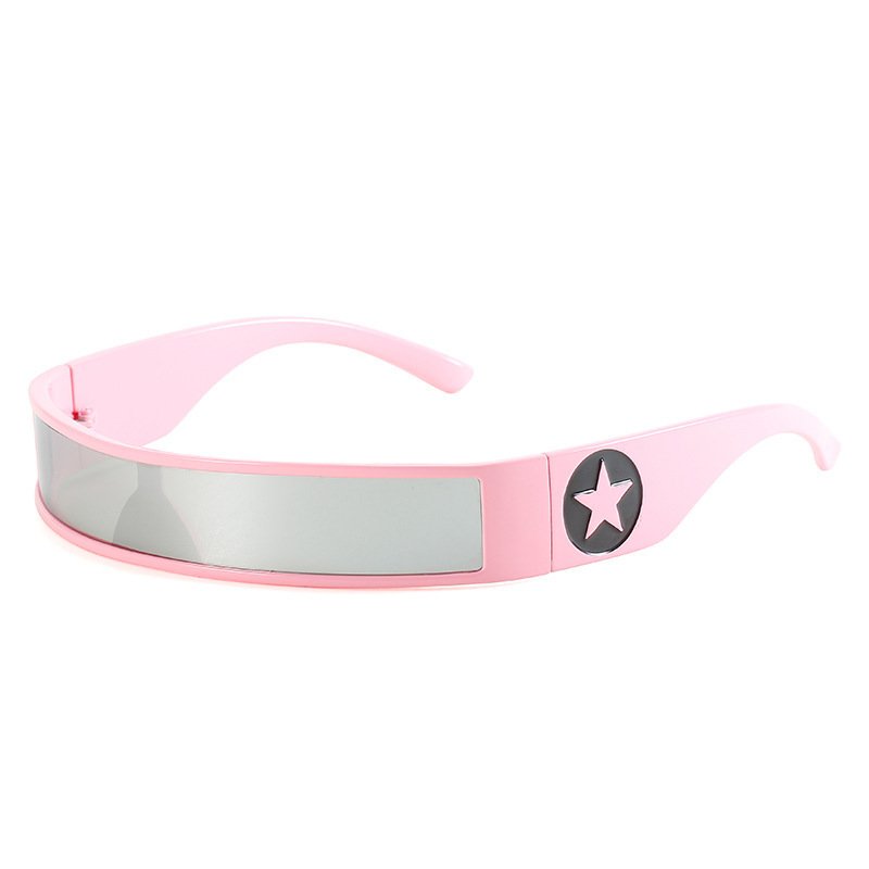 Unisex European and American Fashion Square Sunglasses One-Piece Mirror Future Technology PC Frame Material