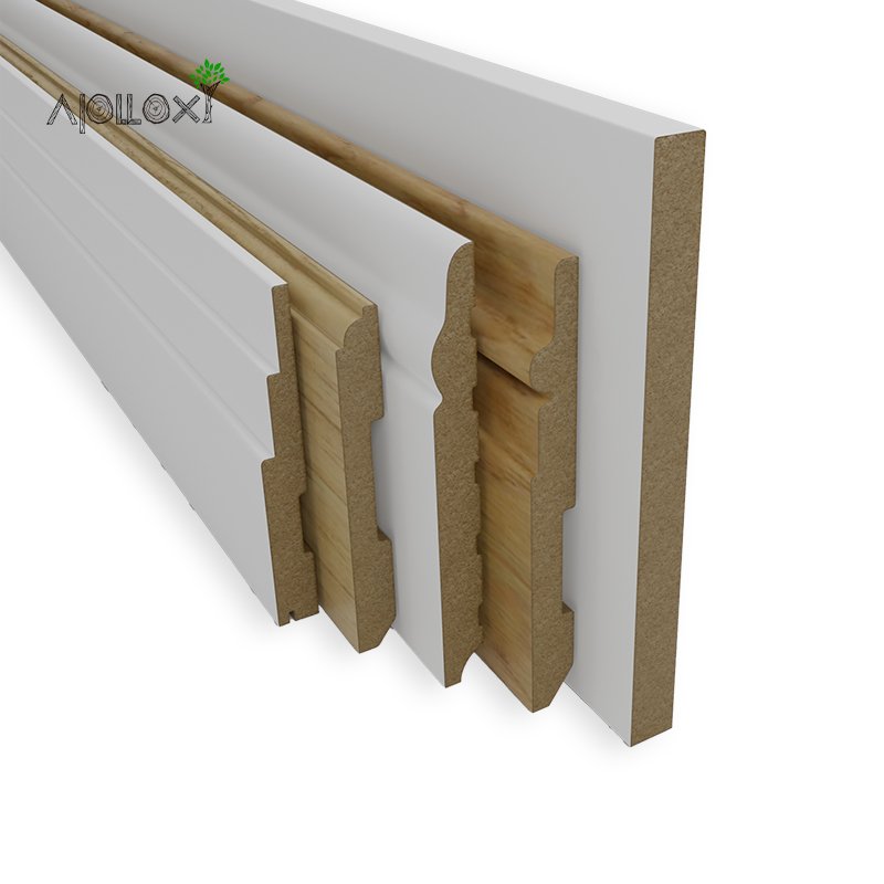 Chinese Famous Factory Modern Picture Frame Moulding Wood White Primed Baseboard Frame Mouldings