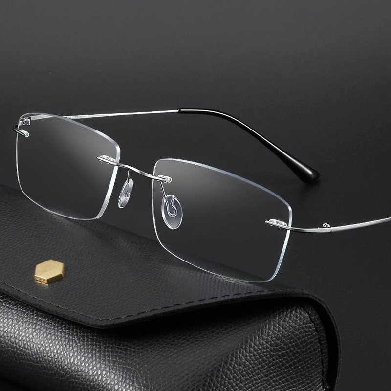 Glazzy Titanium Ultralight Frame Full Rimless Frame Prescription Eye Glass Frames Eyewear Glasses Eyeglasses