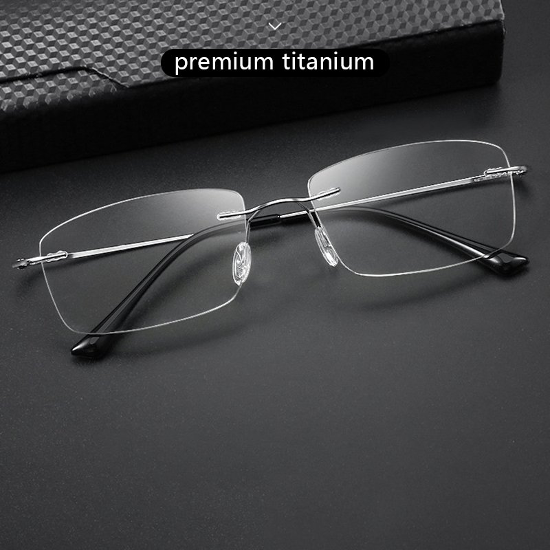 Glazzy Titanium Ultralight Frame Full Rimless Frame Prescription Eye Glass Frames Eyewear Glasses Eyeglasses