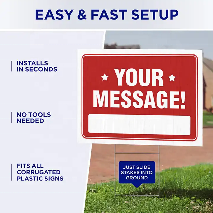 Corrugated Plastic Yard Sale Yard Sign with Stake/Estate sign/Moving sign for sale- Double Sided Signs