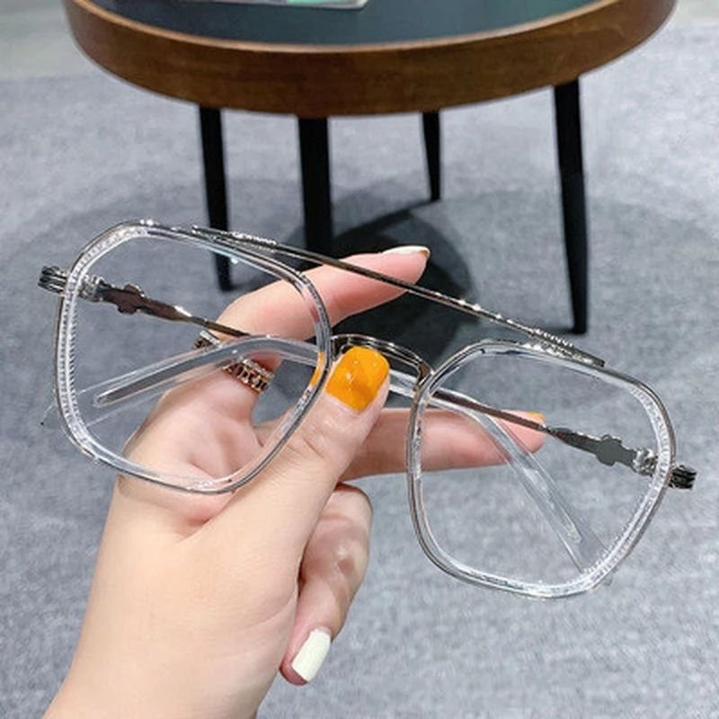Blue Light Blocking Fashion High-end Glasses Men Optical Clear Glasses Black Square Frame Eyeglasses Anti-radiation