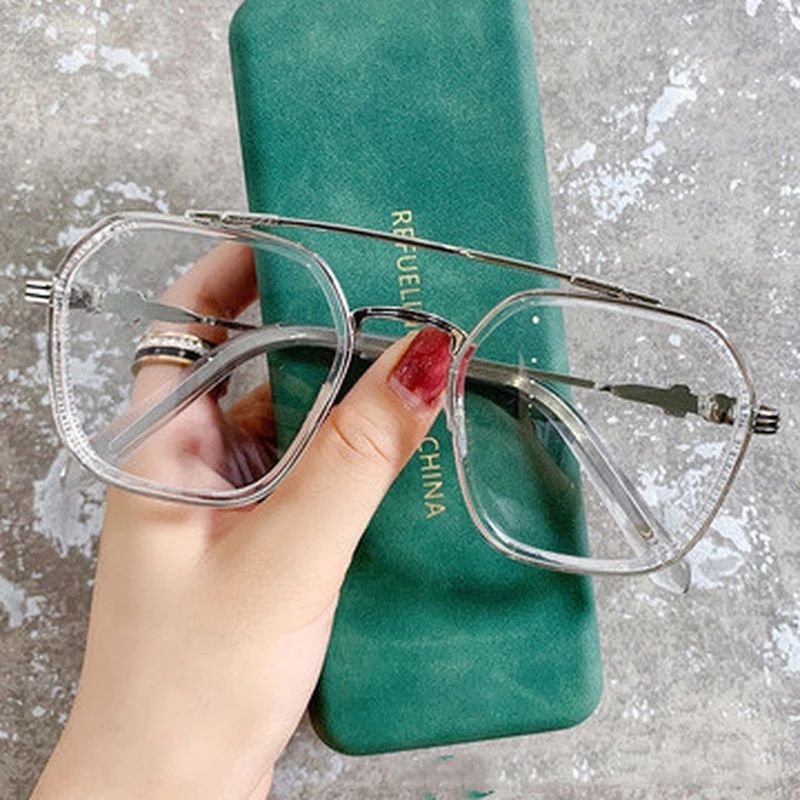 Blue Light Blocking Fashion High-end Glasses Men Optical Clear Glasses Black Square Frame Eyeglasses Anti-radiation