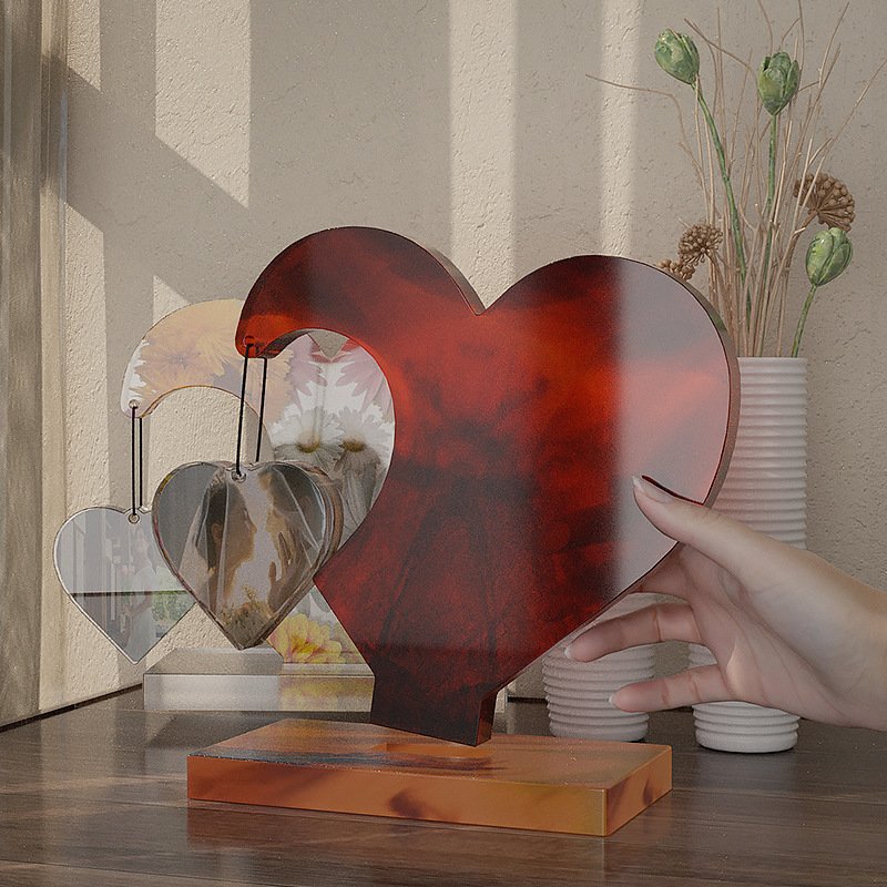 New Ideas Silicone Mold for DIY Resin 3D Heart Photo Frame Resin Moulds Set Love Shape Picture Frames Silicone Molds