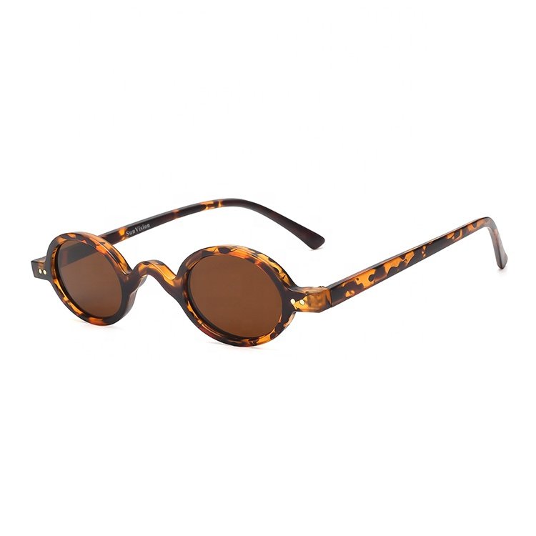 Vintage Retro Round Small Frame Sun Glasses Japanese Designer Sunglasses Logstonerow Frame Mirror Sunglasses Cusred Leopard Men