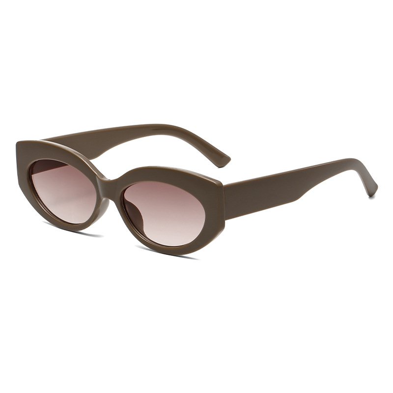 Fashion popular retro vintage small oval plastic frame trendy sun glasses designer shades sunglasses for women men