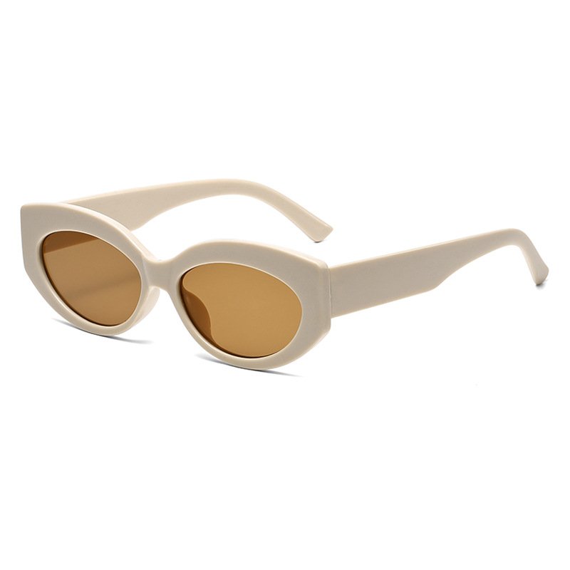 Fashion popular retro vintage small oval plastic frame trendy sun glasses designer shades sunglasses for women men