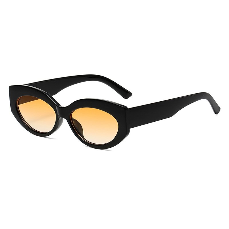 Fashion popular retro vintage small oval plastic frame trendy sun glasses designer shades sunglasses for women men