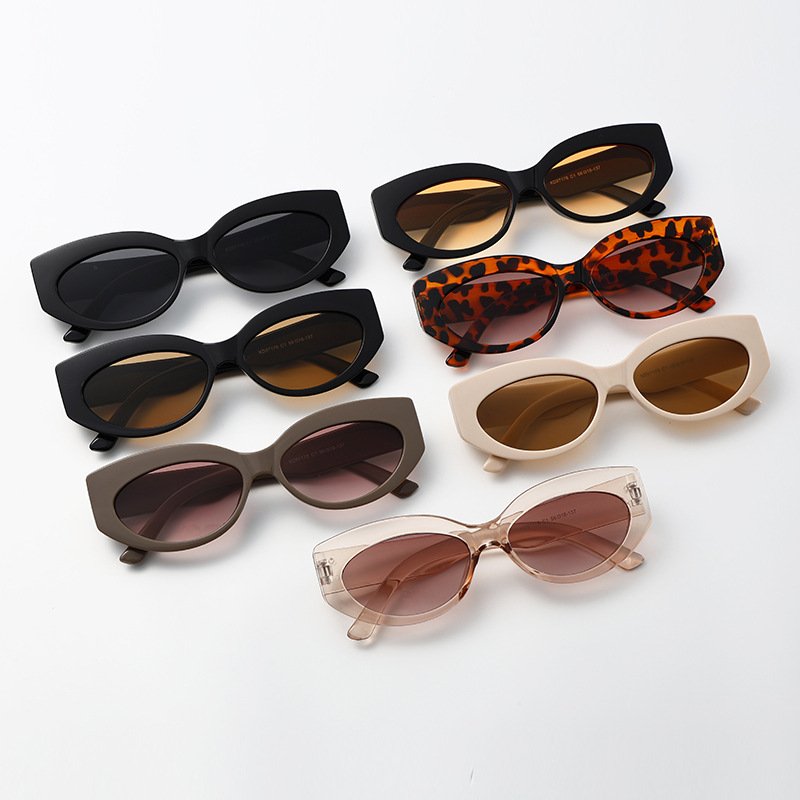 Fashion popular retro vintage small oval plastic frame trendy sun glasses designer shades sunglasses for women men