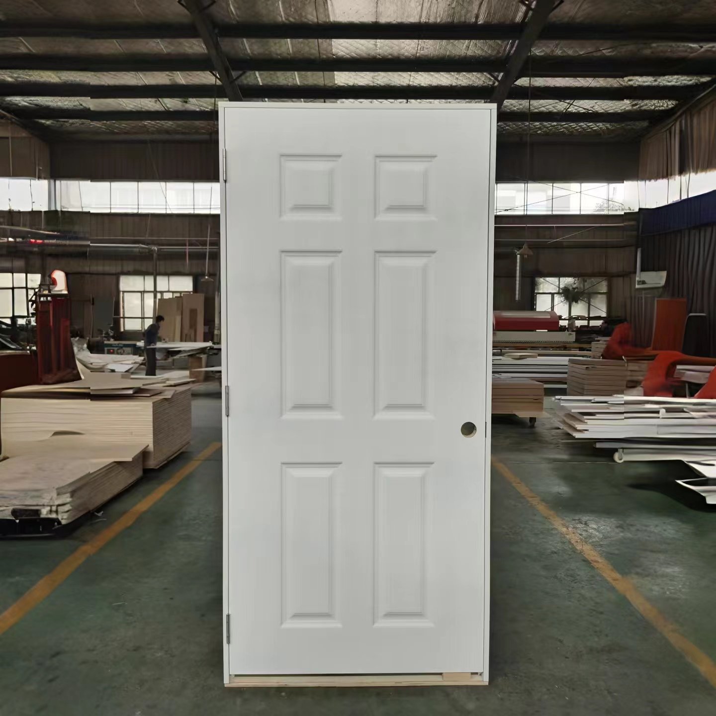 6 panel prehung hollow white primer interior wooden hdf moulded door for bathrooms