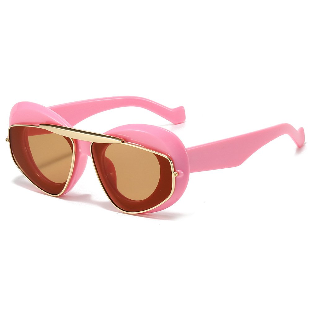 6151 Vintage Leopard Gradient Shades UV400 Men Sun Glasses Ins Oversized Cat Eye Women Sunglasses