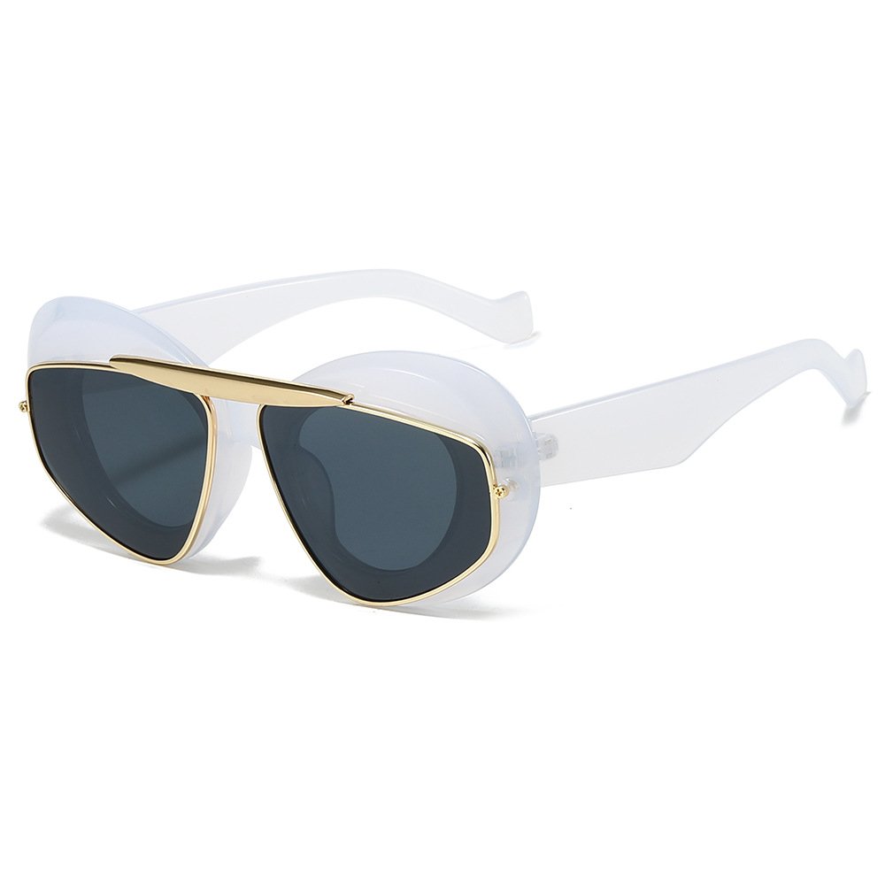 6151 Vintage Leopard Gradient Shades UV400 Men Sun Glasses Ins Oversized Cat Eye Women Sunglasses