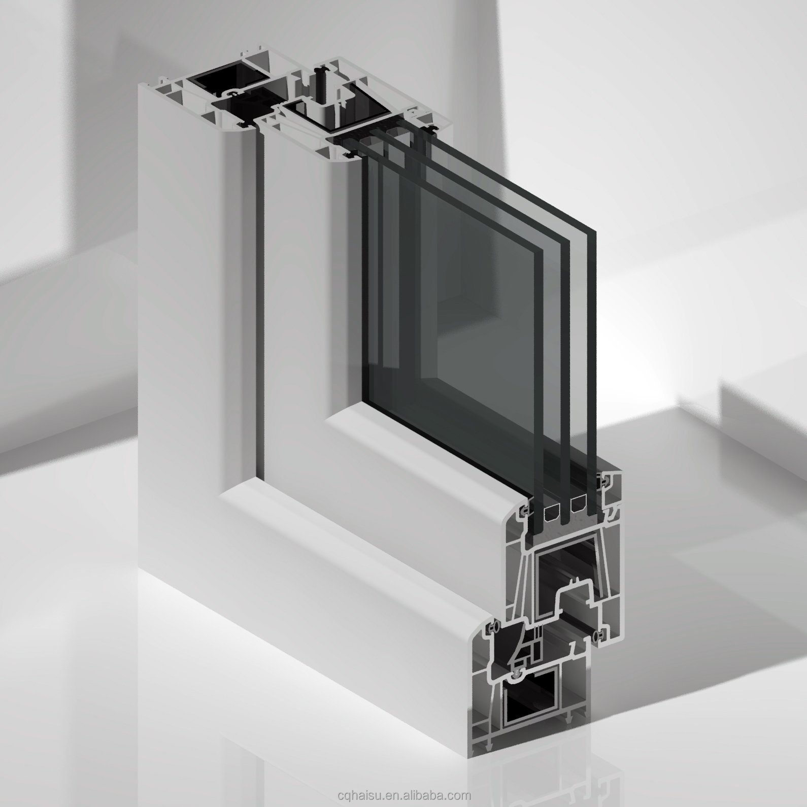 Haisu Manufacturer's Quality 60mm UPVC Casement Building Moulding Windows and Doors PVC Plastic Profiles Extruded Upvc Frame