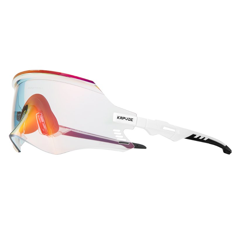 kapvoe outdoor sunglasses mtb road cycling glasses mirror photochromic lens with rimless frame uv400 protection for men women