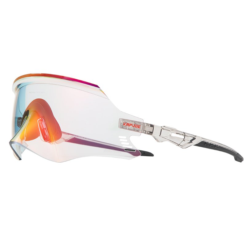 kapvoe outdoor sunglasses mtb road cycling glasses mirror photochromic lens with rimless frame uv400 protection for men women