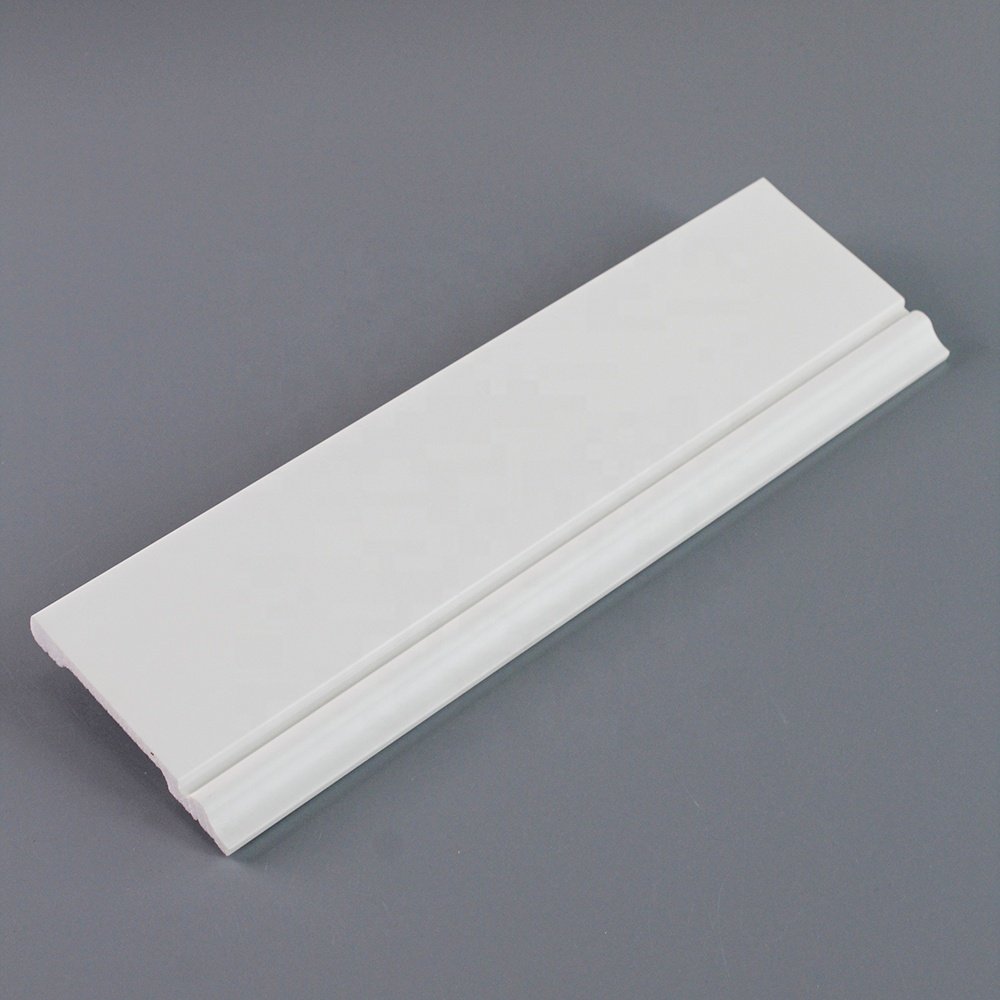 80*10mm PS Waterproof Ceiling Cornice LED Light Flooring Accessories Decorative Flooring Skirting Mouldings Floor Baseboards