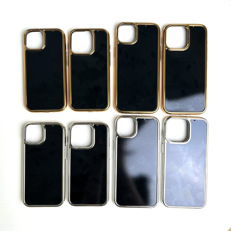 Gold Plated frame blank case with 1.0mm groove depth custom inlay leather wood cover for iphone 16 15 14 12 pro max phone case