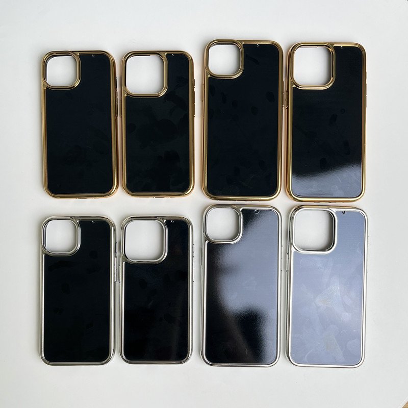 Gold Plated frame blank case with 1.0mm groove depth custom inlay leather wood cover for iphone 16 15 14 12 pro max phone case