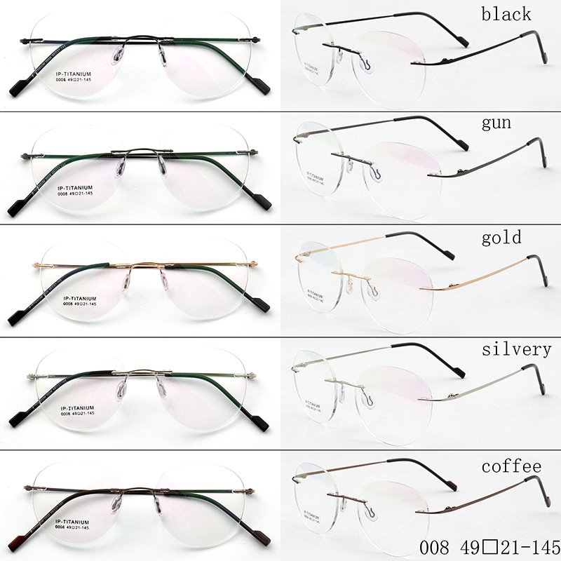 Wholesale Cheap Glasses Frames Memory Metal Titanium Rimless glasses Optical Frames Men Women Thin Lightweight Flexible 6038