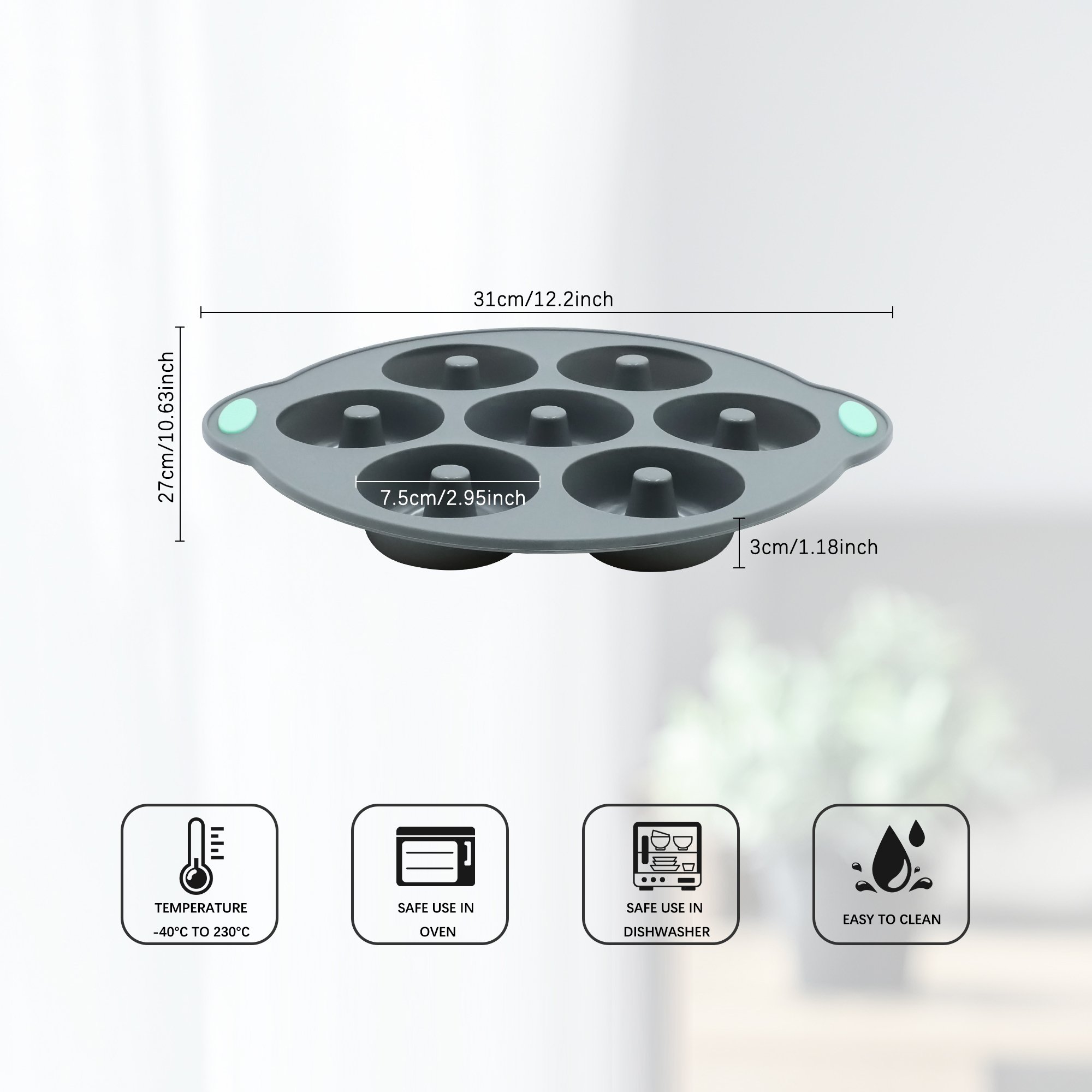Bicolor 7-Hole Sweet Donut Cake Pan round Rose Number DIY Silicone Cake Tools Moulds Metal Frame Disposable Packaged Box/Bag