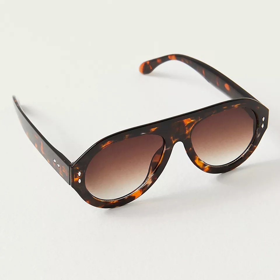 Finewell 366 Retro Flat Top Oval Women Sun Glasses Fashion Big Frames Vintage Leopard Custom Logo Pilot Sunglasses Women