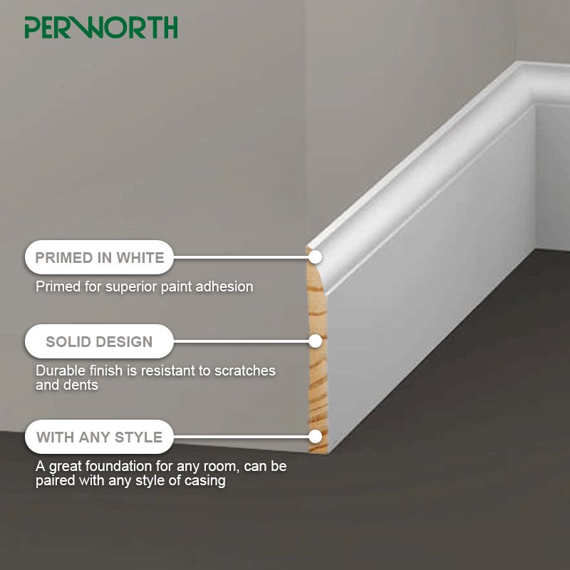 White Primed Wall Decoration Moulding Skirting Board Molding ARCHITRAVEl
