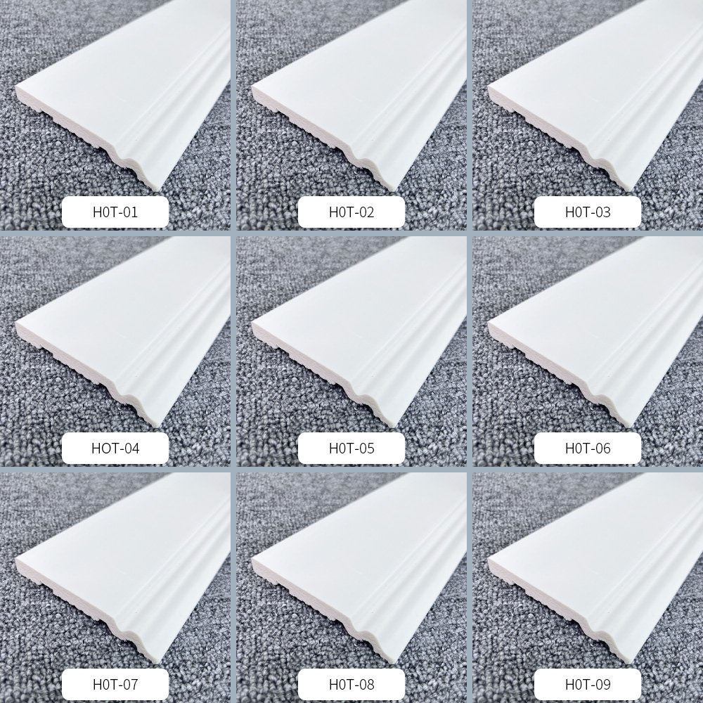 Amer OEM factory wholesale white primed wooden baseboard finger jointed wood skirting moulding board 20cm