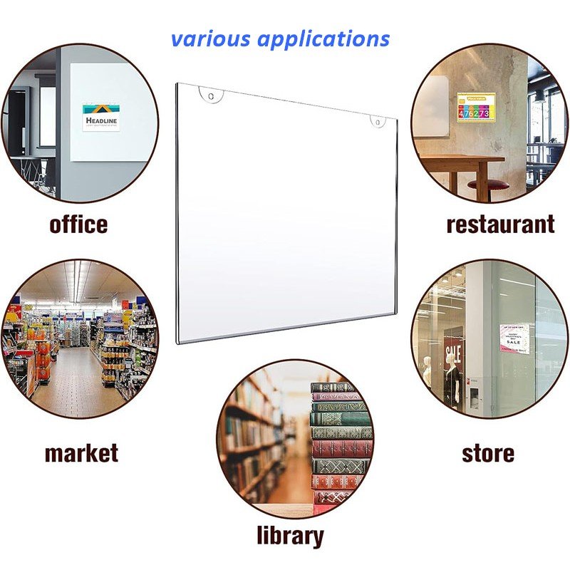 wall Mounted 5x7 Clear Acrylic Sign Holder transparent Acrylic wall sign holder Acrylic Poster Holder Photo Frame Picture Frames