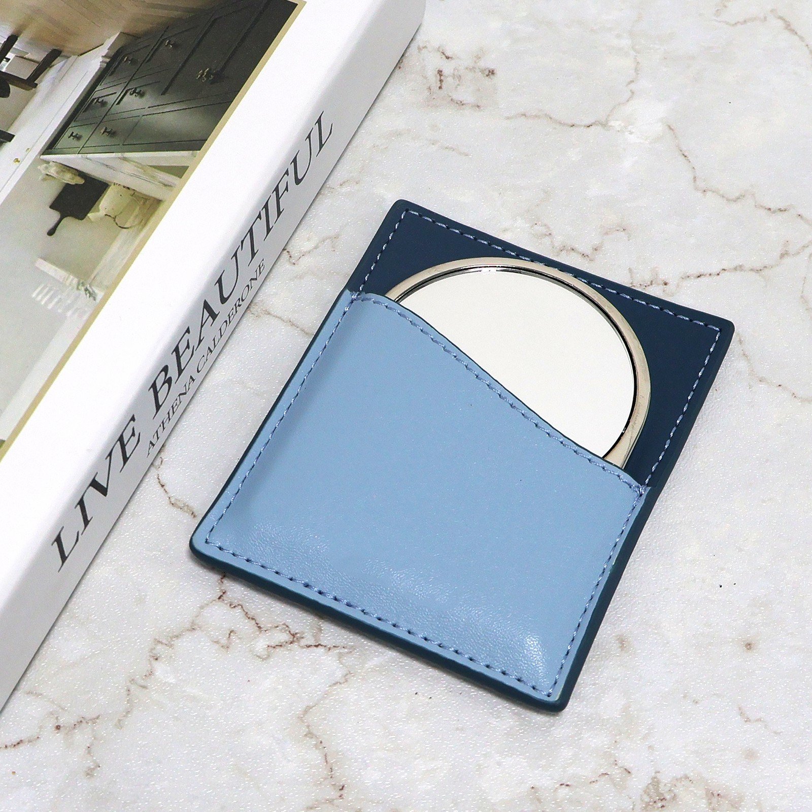Portable Personalized Gold Iron Frame Mirror Custom Size Vanity Makeup Mirror for sale