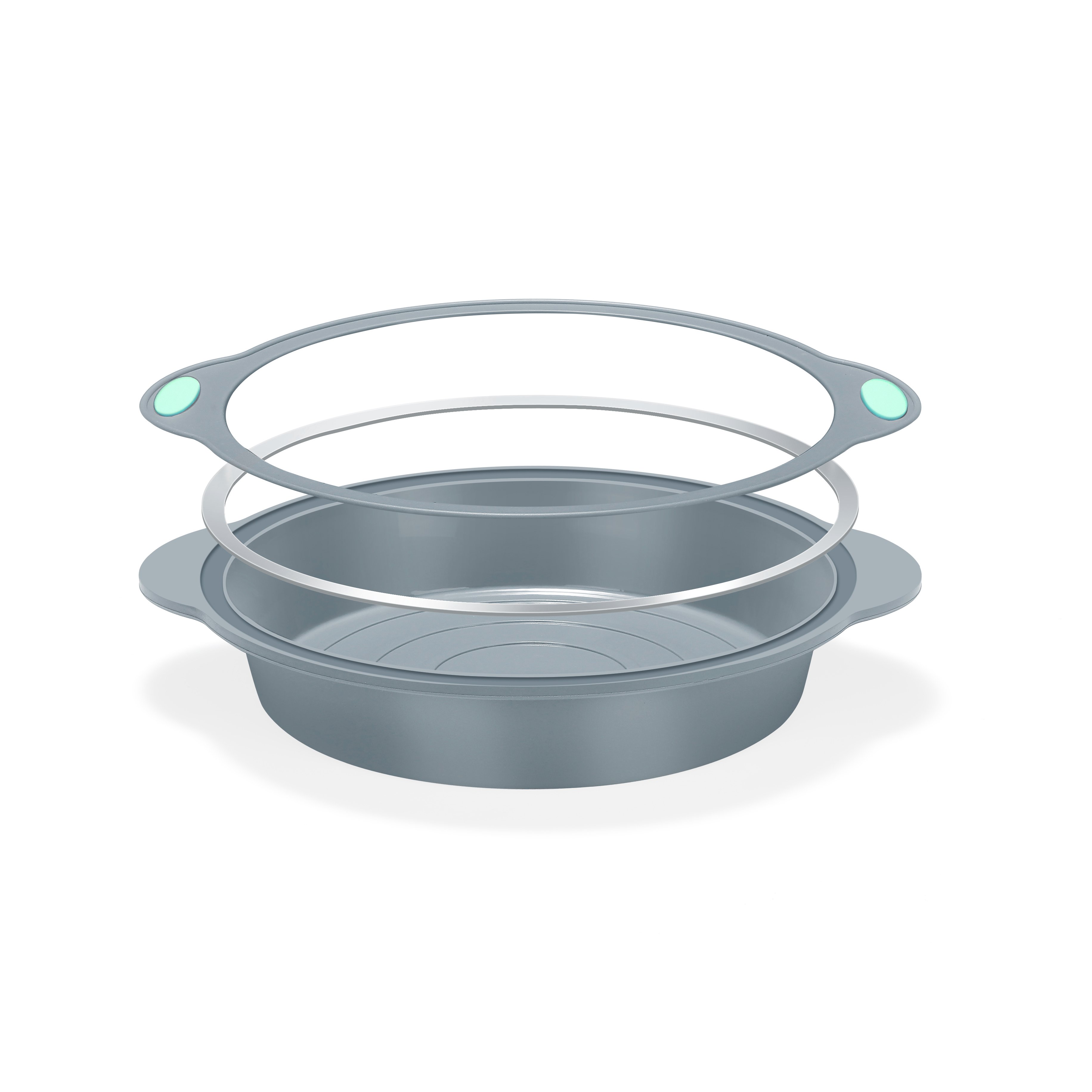 Bicolor Metal Framed round Pan Disposable Silicone Cake Tools Easy-to-Use Square Baking Dishes Pans for Home Restaurant Use