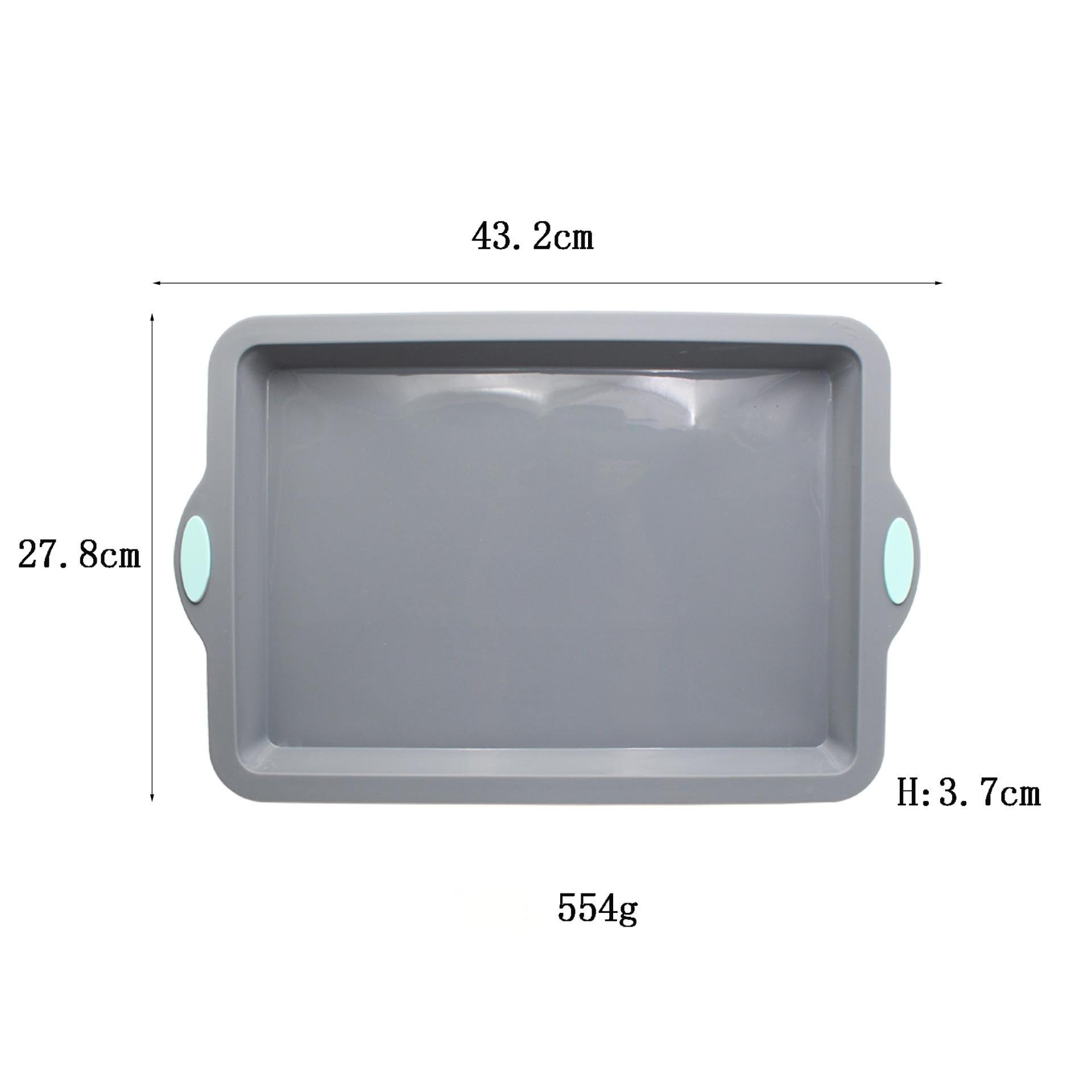 Large Bicolor Silicone Bakeware with Hard Frame Rectangular Baking Pan for Cake Bread Snacks Cookie Moulds