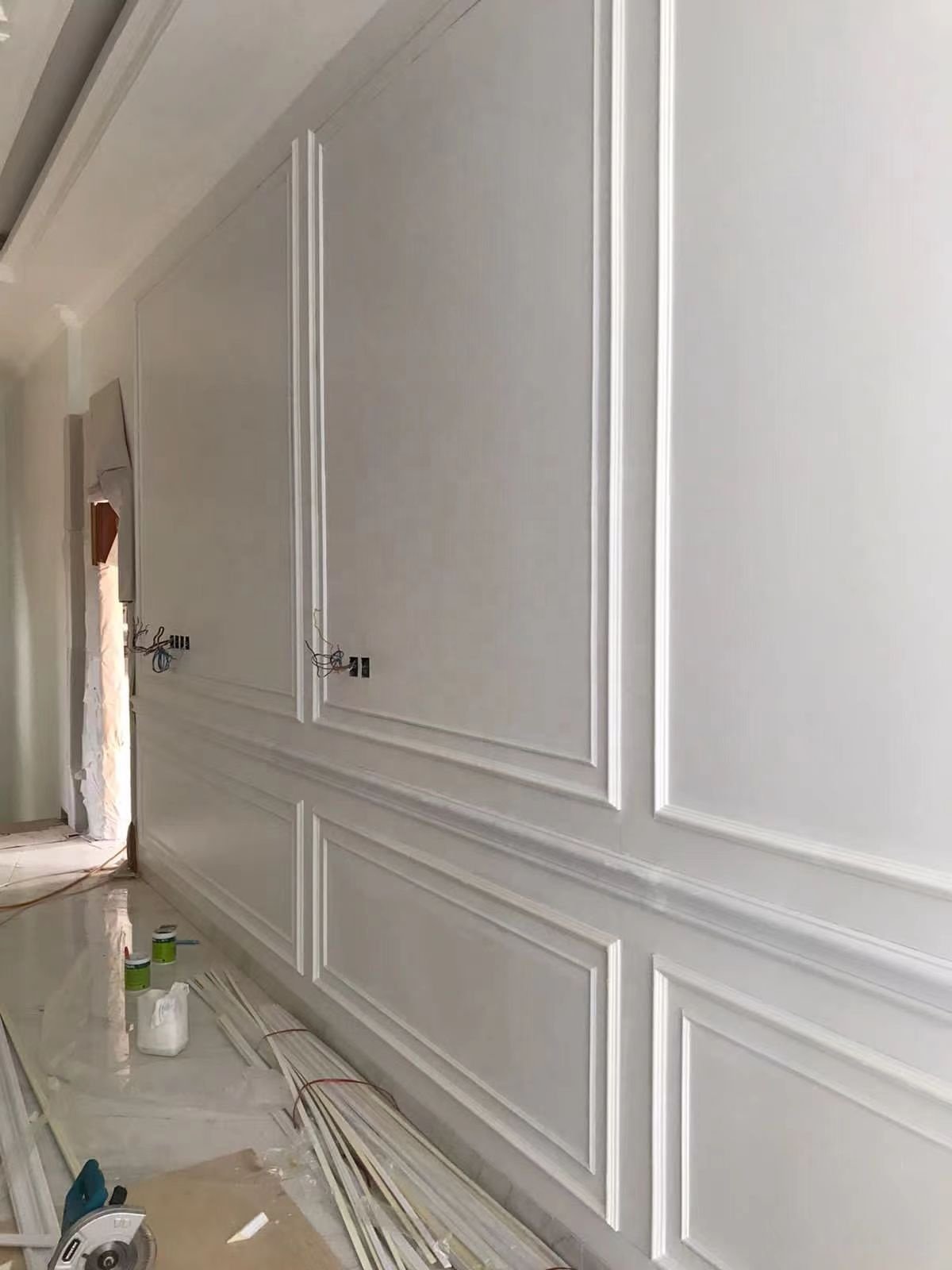 2cm 4cm 6cm Polyurethane Interior Wall Panel Molding Interior Ceiling Decoration Frame PU Plain Corner Mouldings