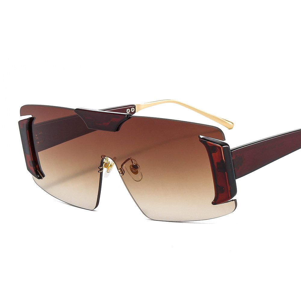 big frame sunglasses women windproof UV400 eye protection one-piece glasses Women Sunglasses
