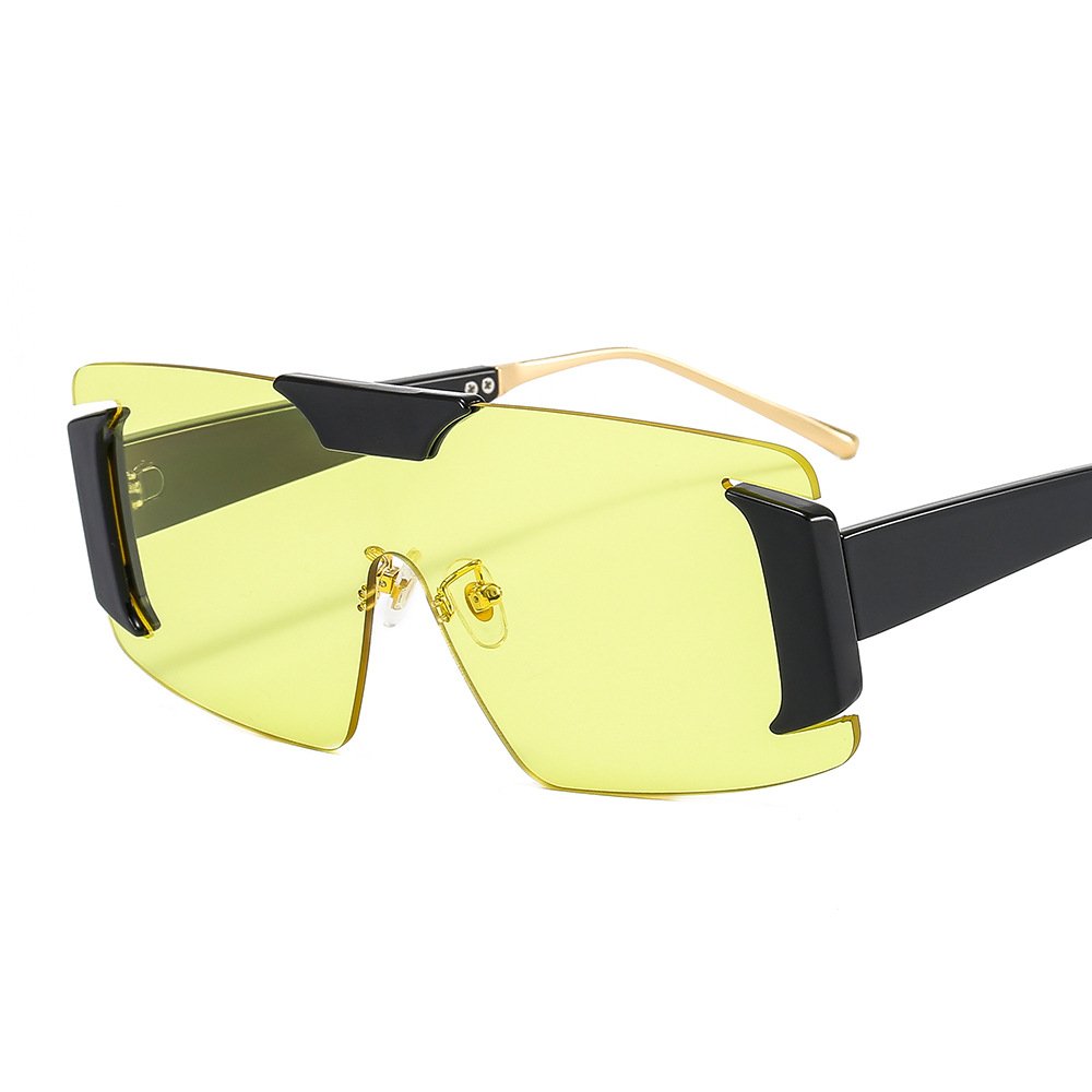 big frame sunglasses women windproof UV400 eye protection one-piece glasses Women Sunglasses